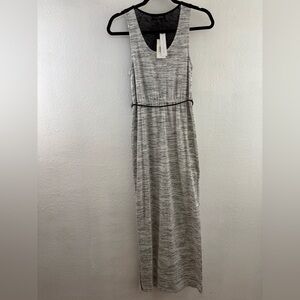 Sanctuary women's pearl gray slubbed lace back rope belt maxi dress size XS